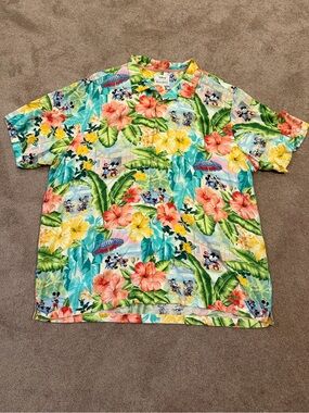 Disney Tommy Bahama 3XLT Mickey Minnie Hawaiian Aloha Shirt Tropical Floral